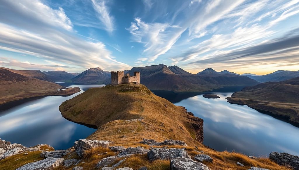 Loch a' Choire Ghranda and Ardvreck Castle